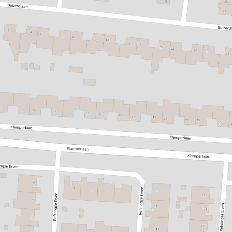 Kaart van de Klamperlaan.