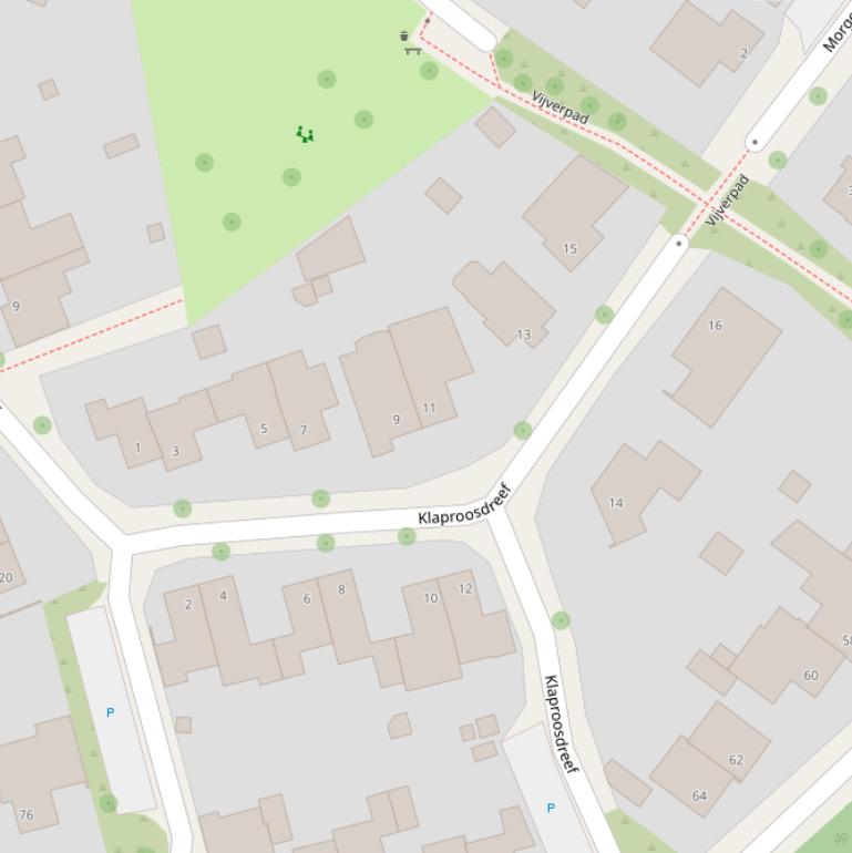 Kaart van de Klaproosdreef.