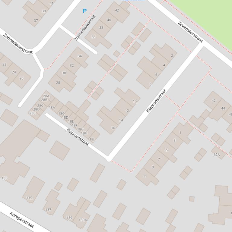 Kaart van de Klaproosstraat.