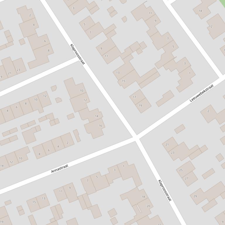 Kaart van de Klaproosstraat.