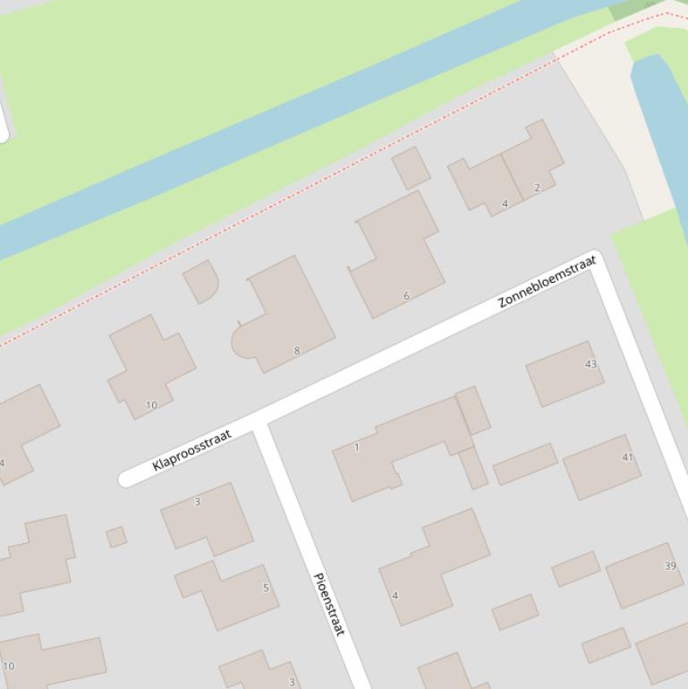 Kaart van de Klaproosstraat.