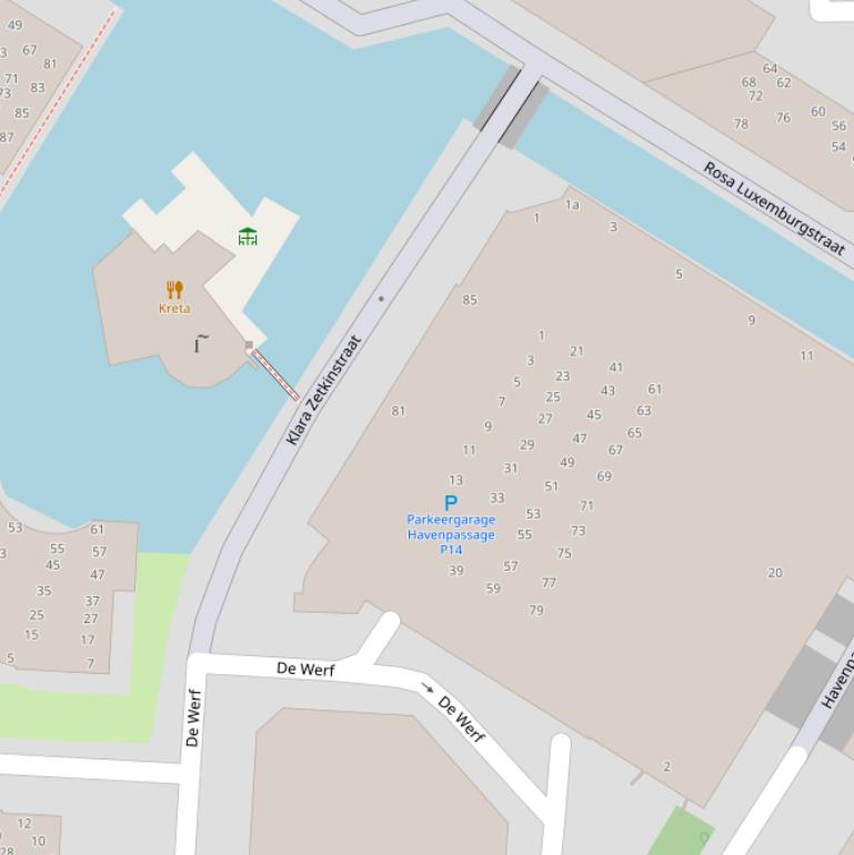 Kaart van de Klara Zetkinstraat.