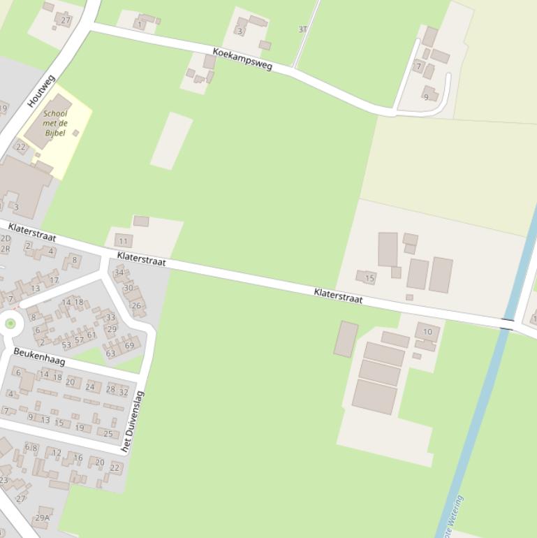 Kaart van de Klaterstraat.