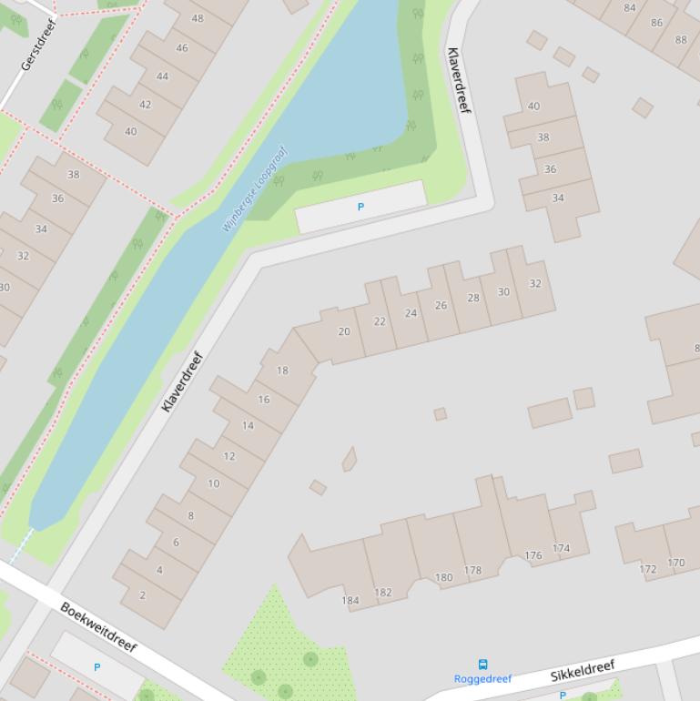 Kaart van de Klaverdreef.