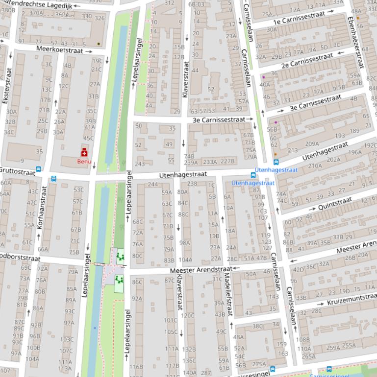 Kaart van de Klaverstraat.