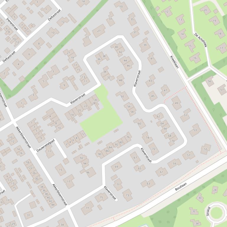 Kaart van de Klaverstraat.