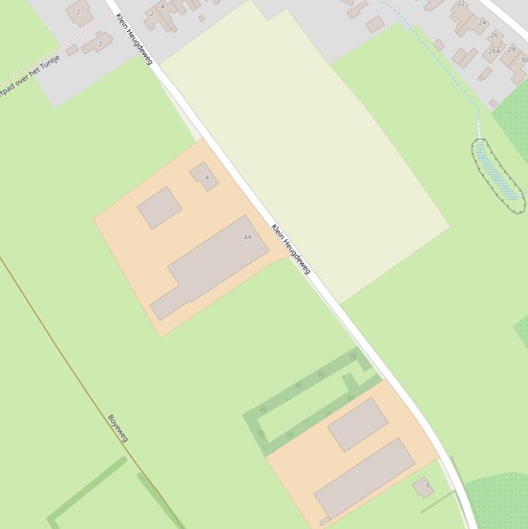 Kaart van de Klein Heugdeweg.