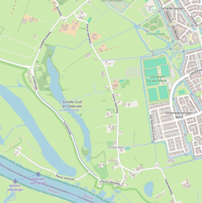 Kaart van de Kleine Veerweg.