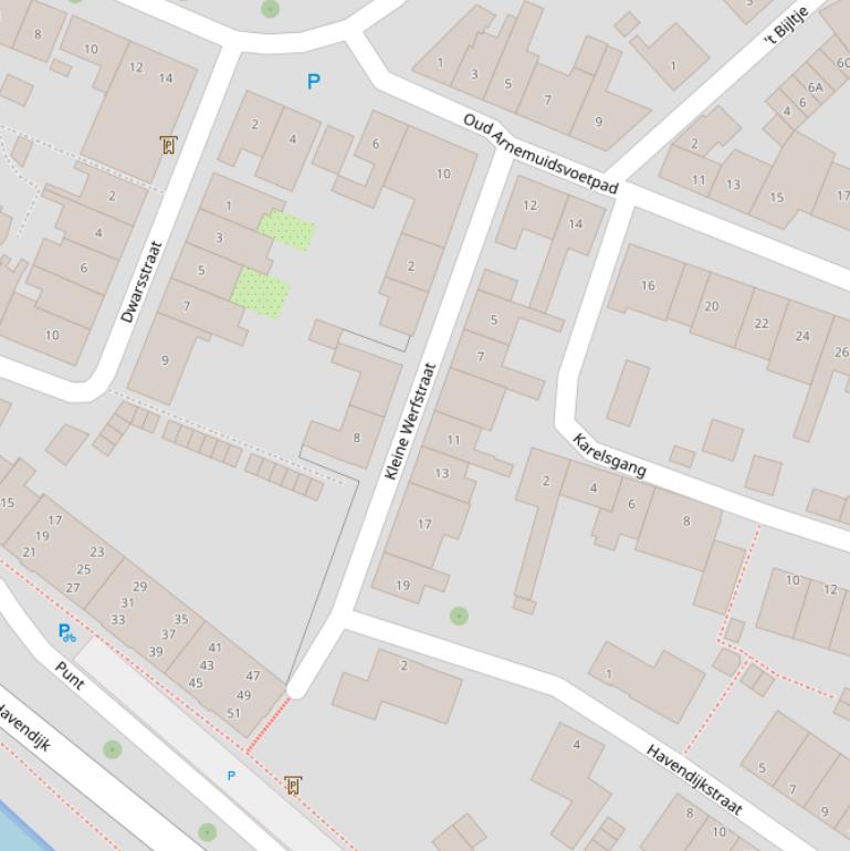 Kaart van de Kleine Werfstraat.