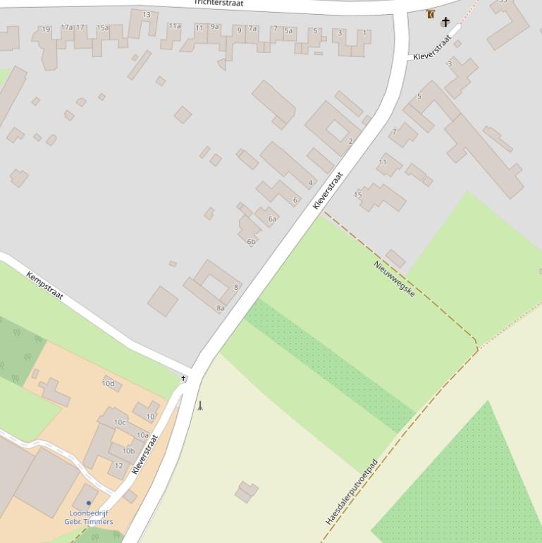 Kaart van de Kleverstraat.