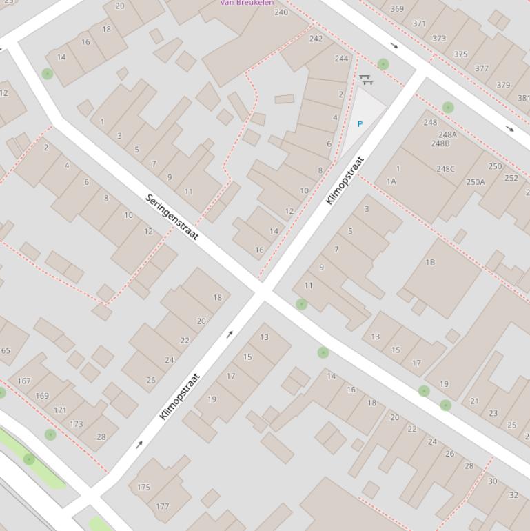 Kaart van de Klimopstraat.