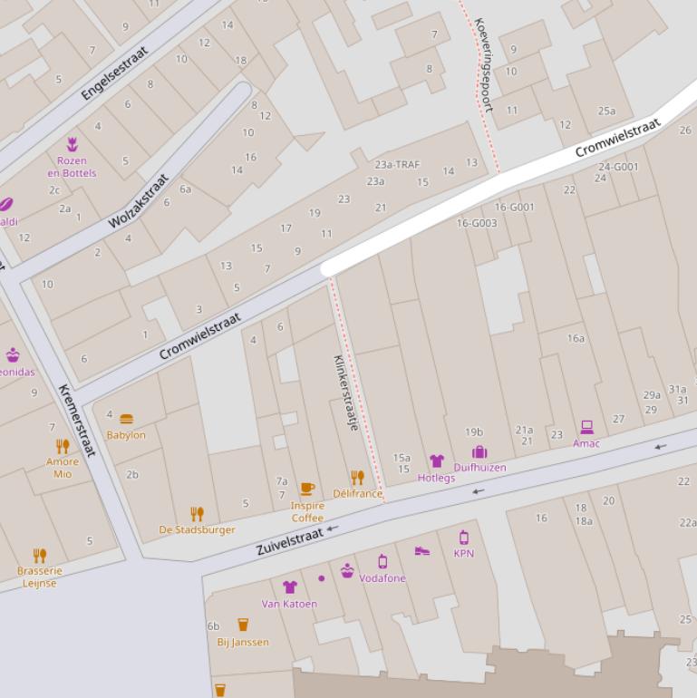 Kaart van het Klinkerstraatje.