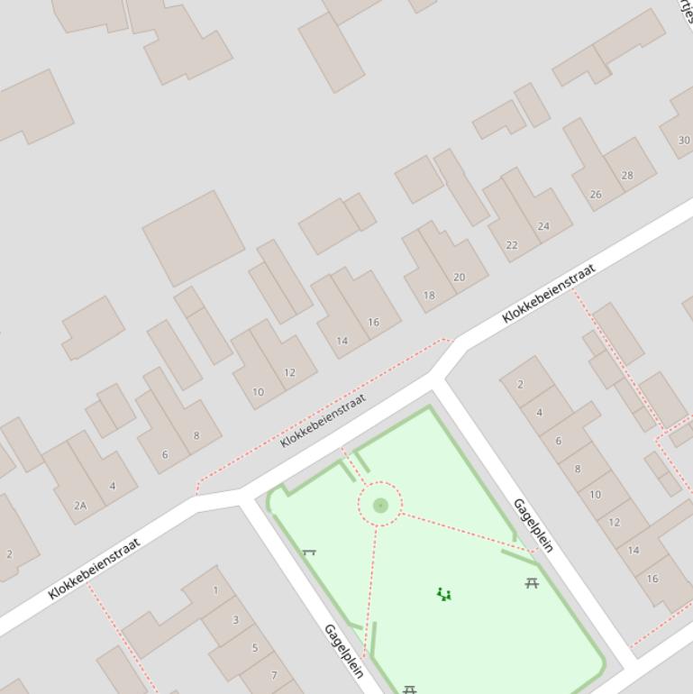 Kaart van de Klokkebeienstraat.