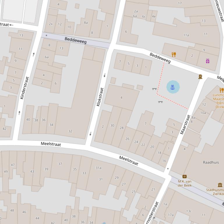 Kaart van de Klokstraat.