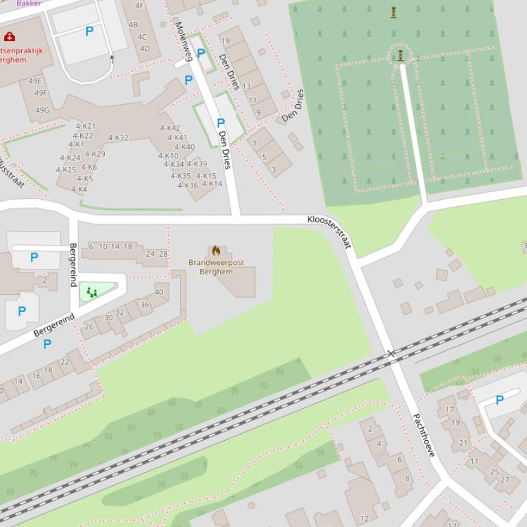 Kaart van de Kloosterstraat.