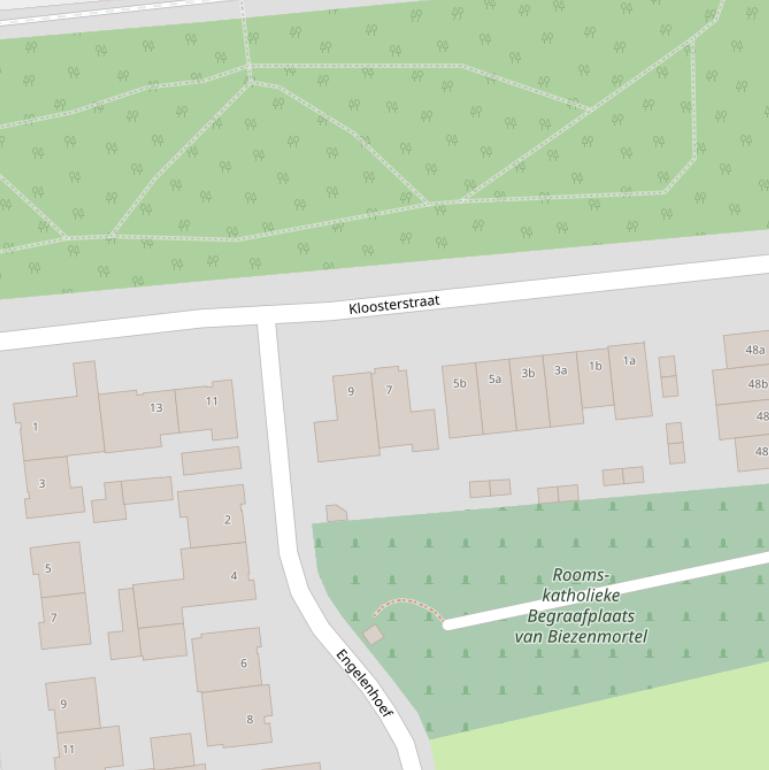 Kaart van de Kloosterstraat.