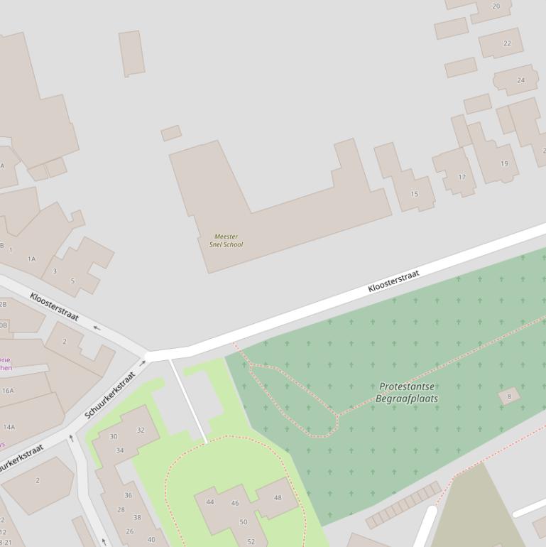 Kaart van de Kloosterstraat.