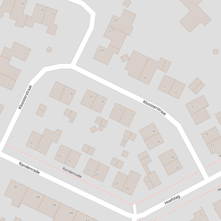 Kaart van de Kloosterstraat.