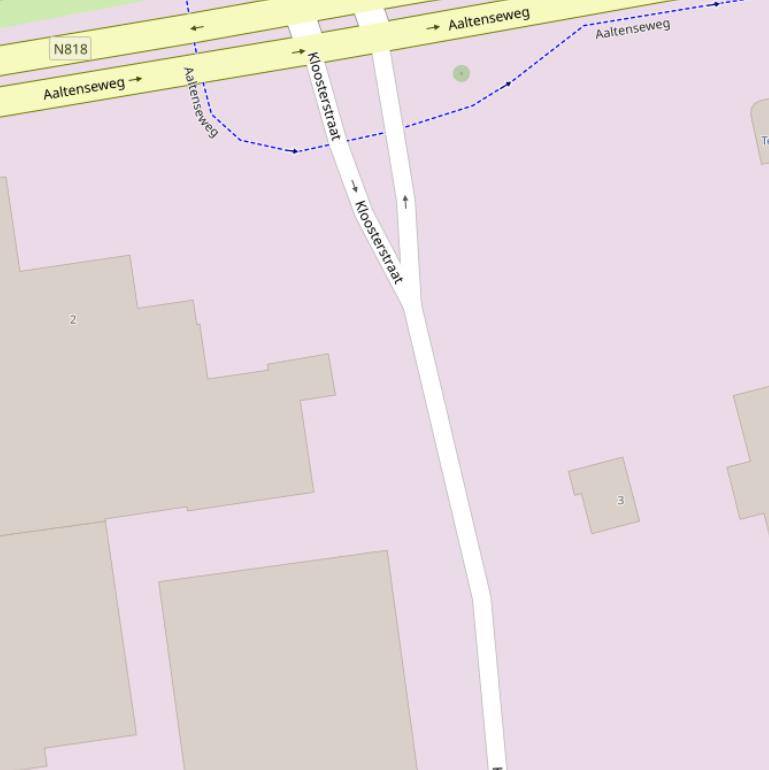 Kaart van de Kloosterstraat.