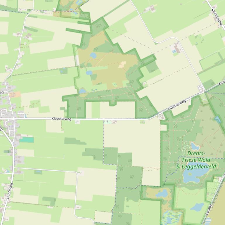 Kaart van de Kloosterweg.