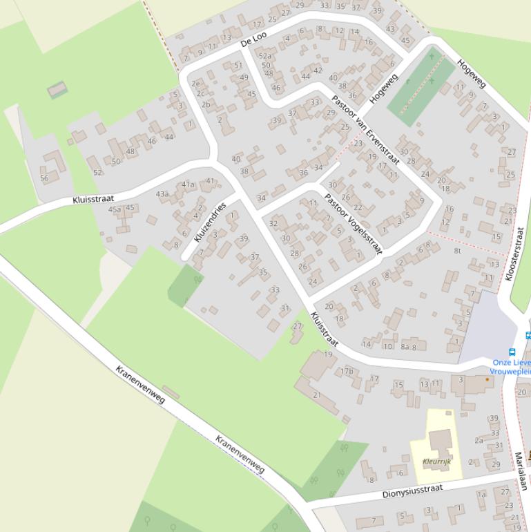 Kaart van de Kluisstraat.