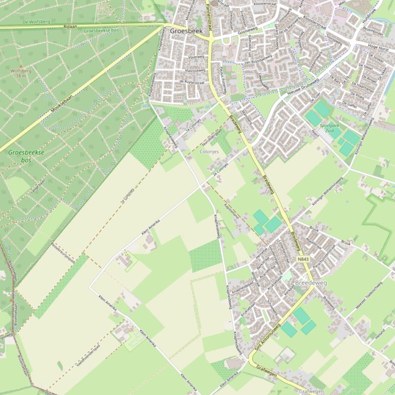 Kaart van de Knapheideweg.