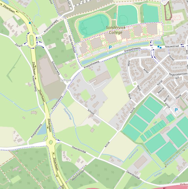 Kaart van de Knegselseweg.