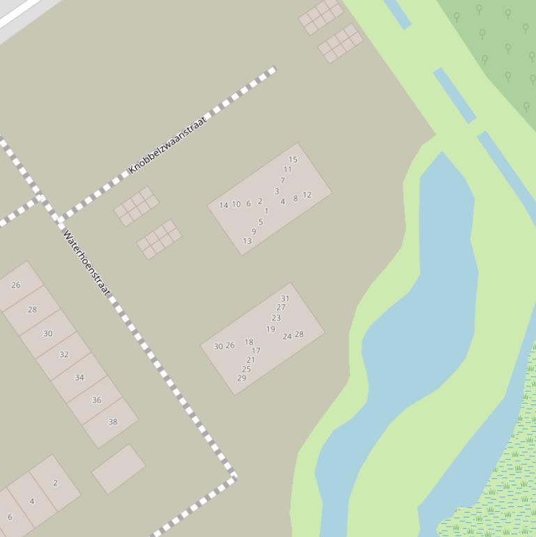 Kaart van de Knobbelzwaanstraat.