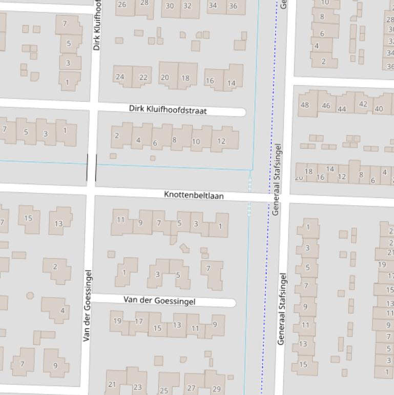 Kaart van de Knottenbeltlaan.