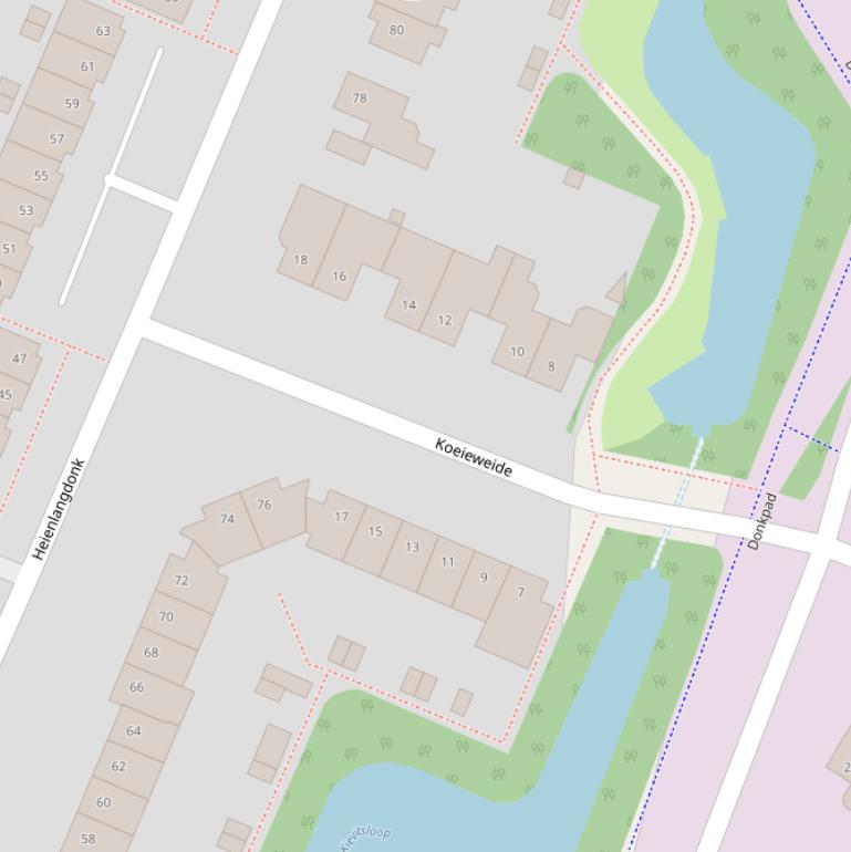 Kaart van de Koeieweide.