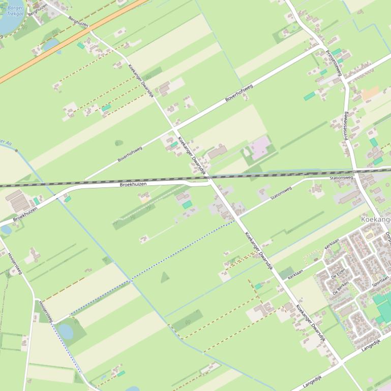 Kaart van de Koekanger Dwarsdijk.