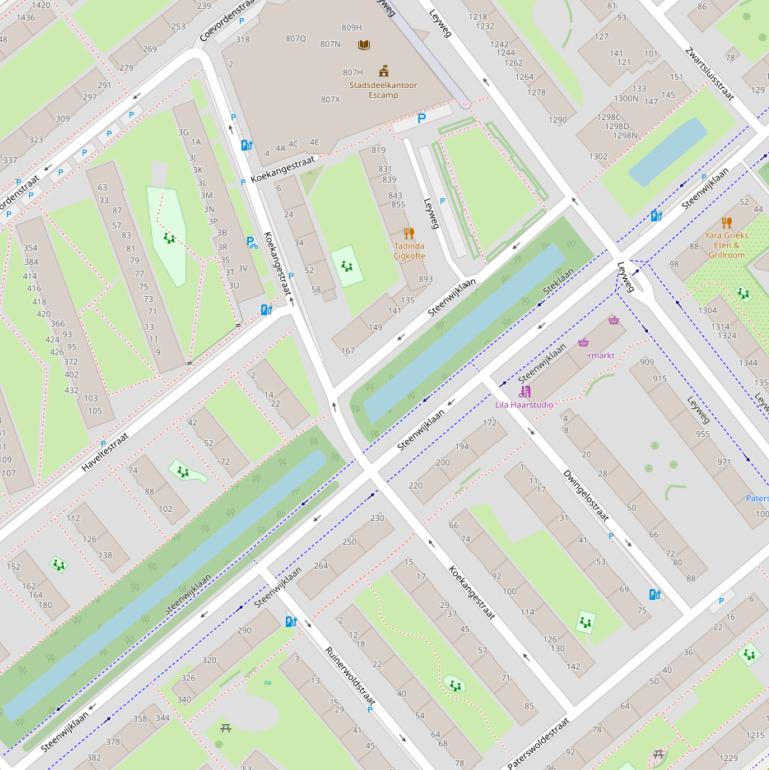 Kaart van de Koekangestraat.