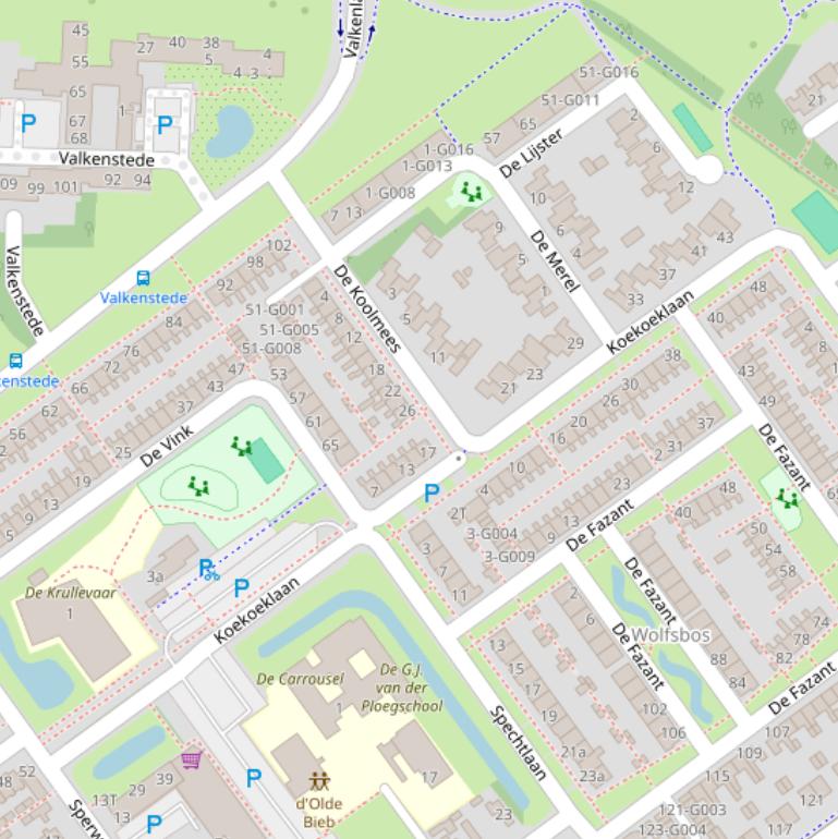 Kaart van de Koekoeklaan.