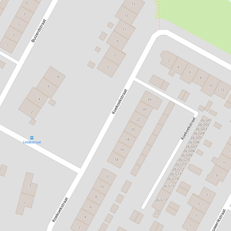 Kaart van de Koekoekstraat.