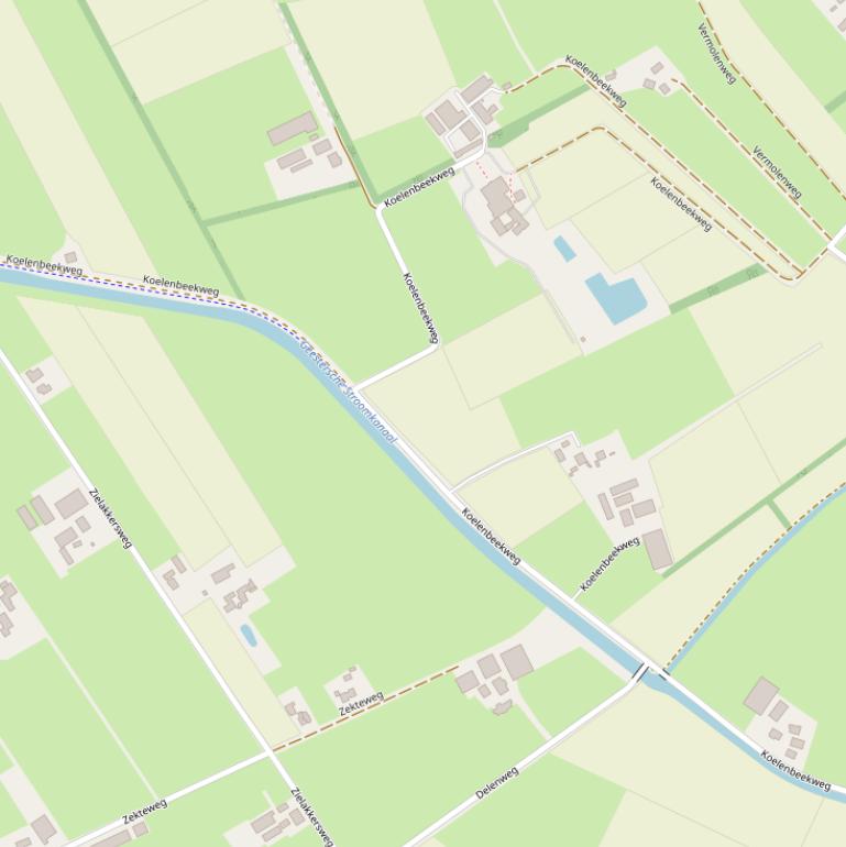 Kaart van de Koelenbeekweg.