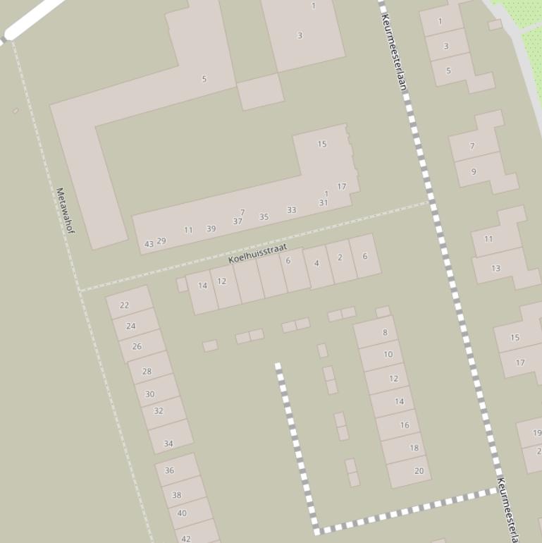 Kaart van de Koelhuisstraat.