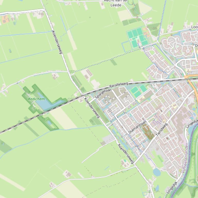 Kaart van de Koenderseweg.