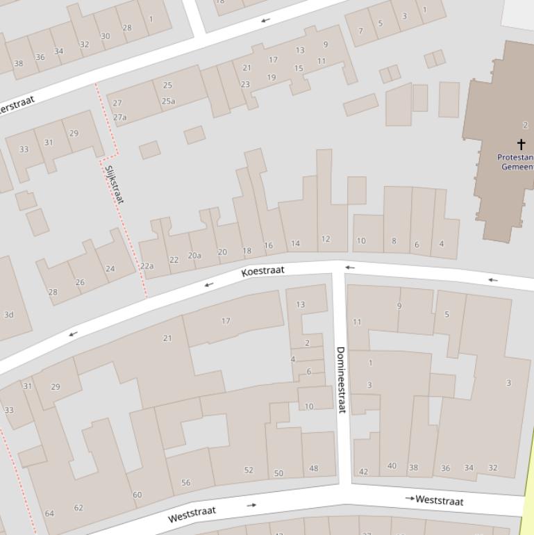 Kaart van de Koestraat.