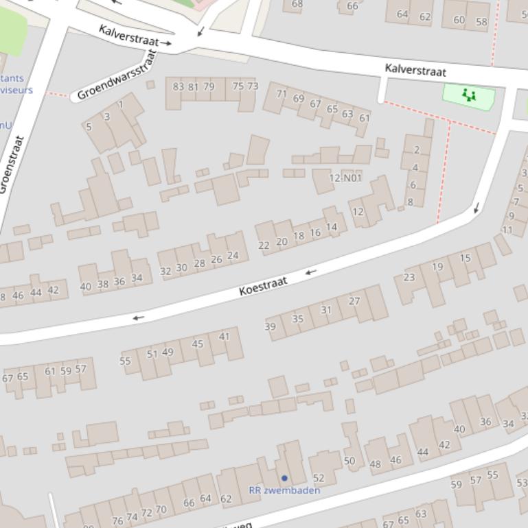 Kaart van de Koestraat.