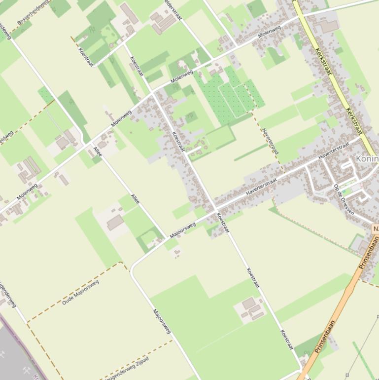 Kaart van de Koestraat.