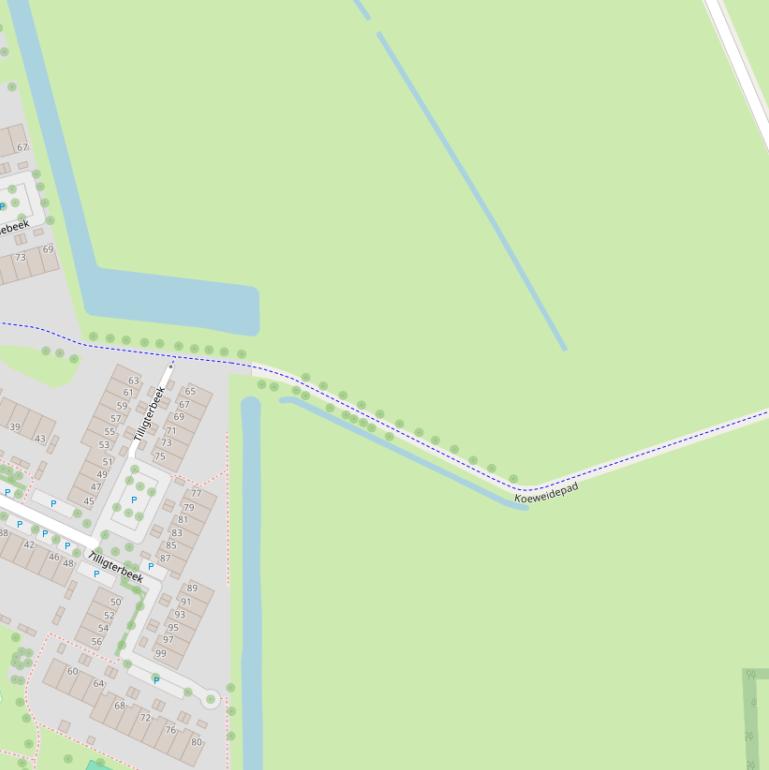 Kaart van het Koeweidepad.