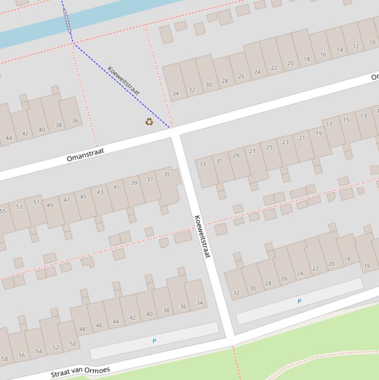 Kaart van de Koeweitstraat.