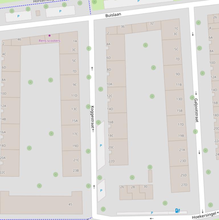 Kaart van de Koggestraat.