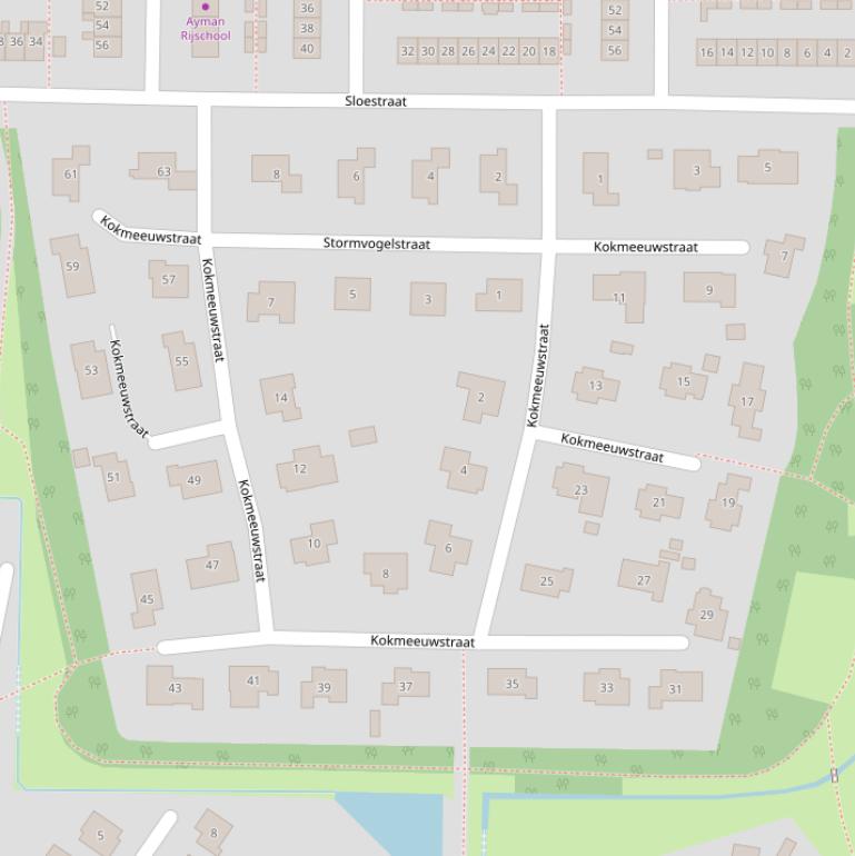 Kaart van de Kokmeeuwstraat.