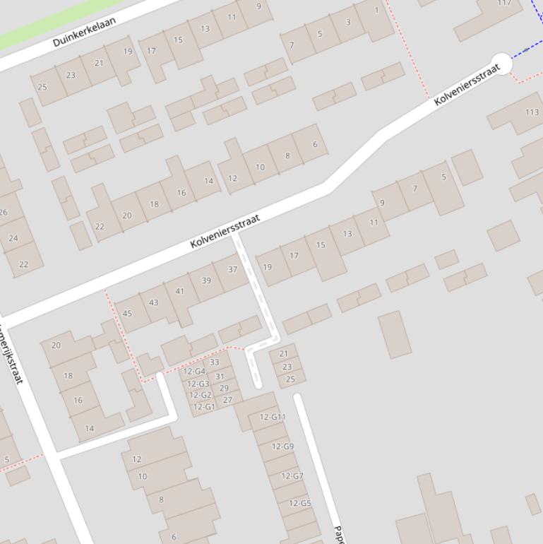 Kaart van de Kolveniersstraat.