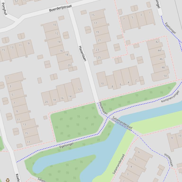 Kaart van de Konijnensingel.