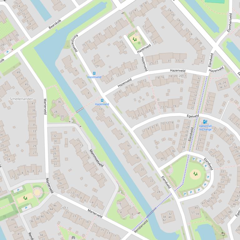 Kaart van het Konijnenveld.