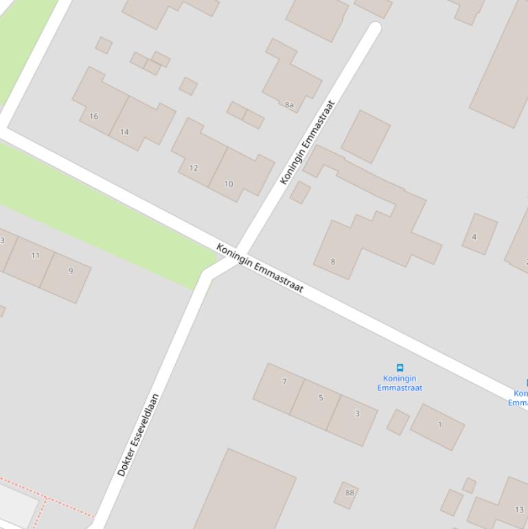 Kaart van de Koningin Emmastraat.