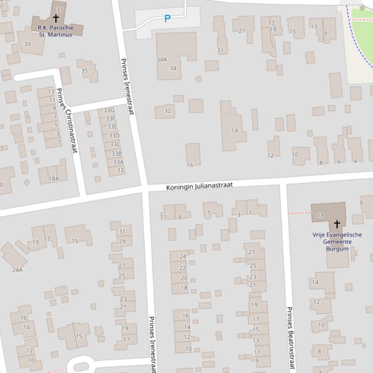 Kaart van de Koningin Julianastraat.