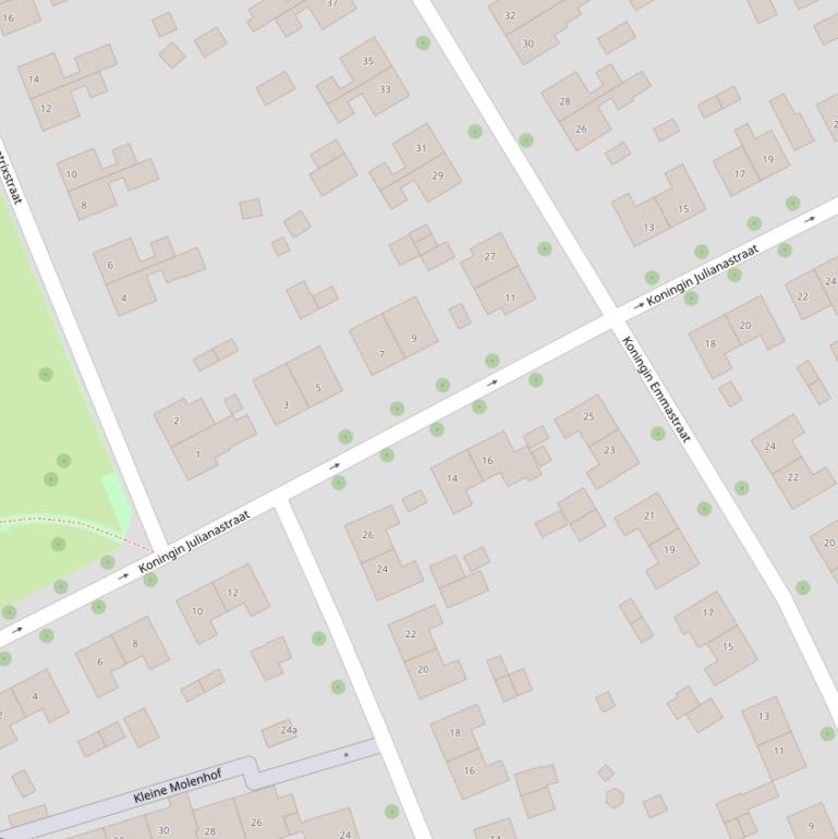Kaart van de Koningin Julianastraat.